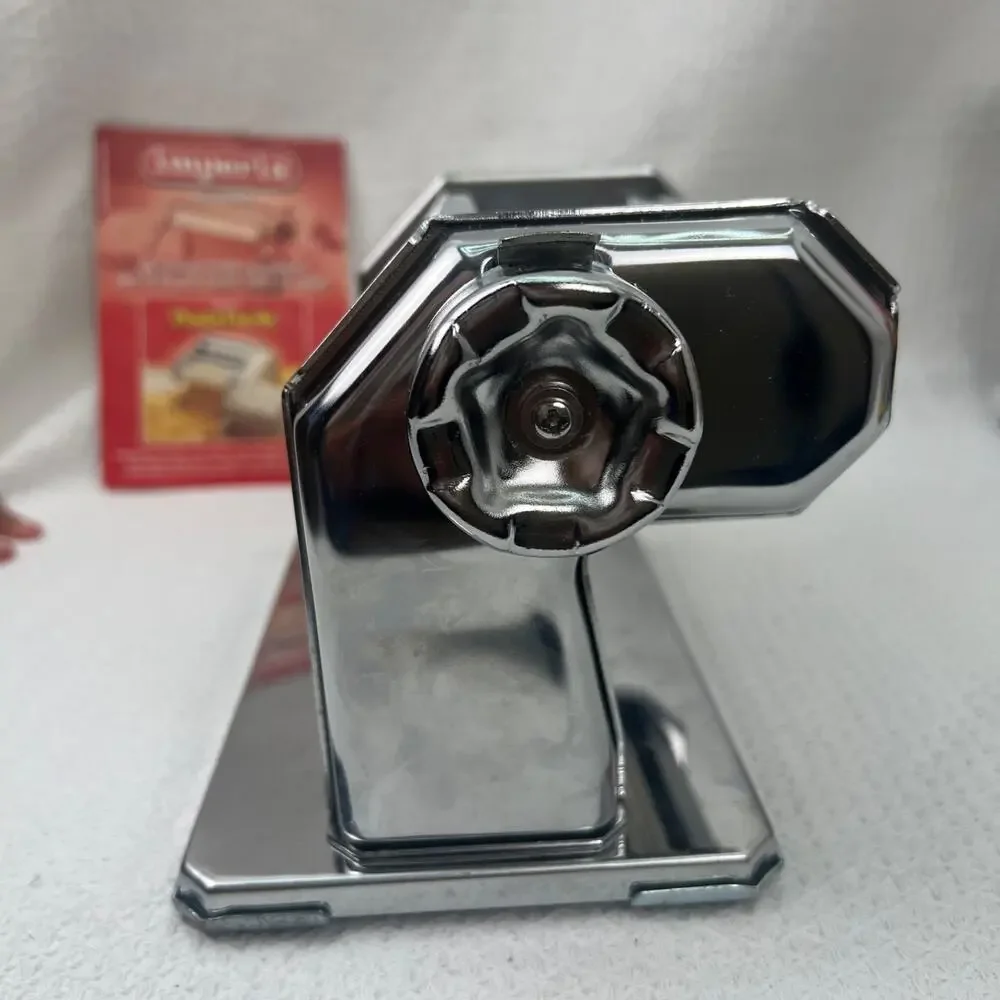 Imperia SP150 Pasta Machine Made in Italy Chrome w Cutter Clamp Crank in Box
